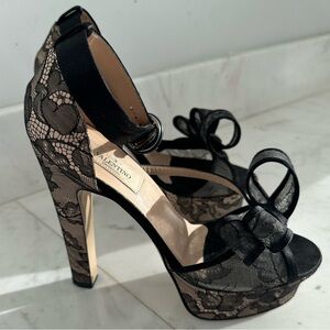 Valentino Garavani Black Lace Heels